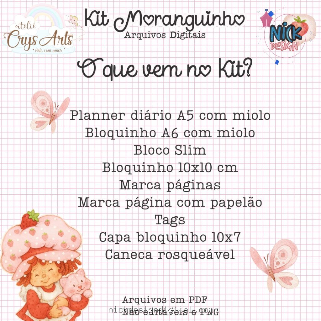 Kit Moranguinho - Encadernação (Crys Arts) - Imagem 2