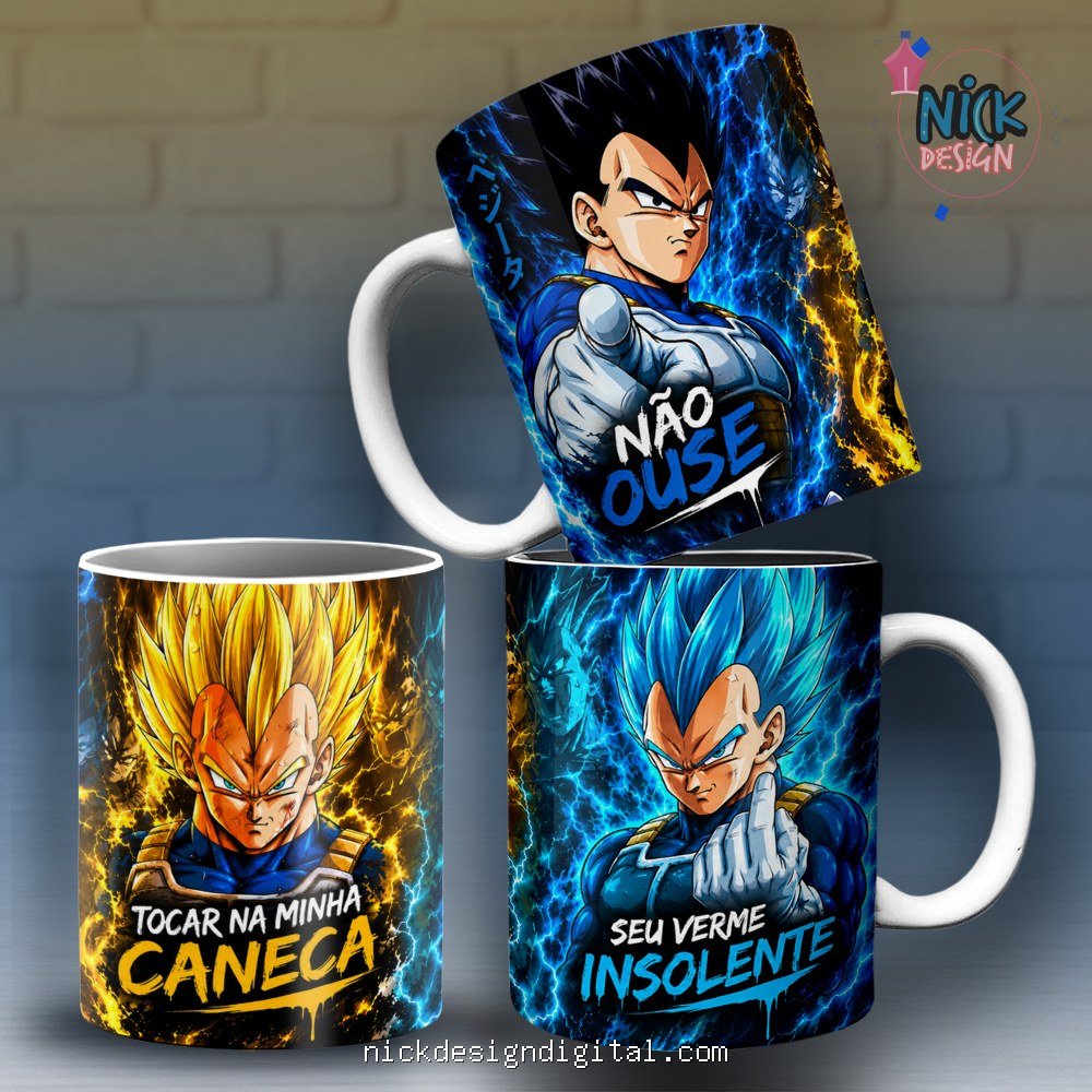Dragon Ball Vegeta Seu Verme Insolente - Arte Avulsa Caneca - Imagem 1
