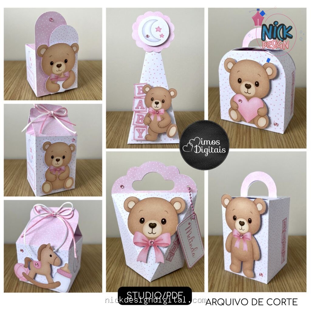 Chá de Bebê Ursinha Rosa - Kit Festa Pronta - Imagem 1