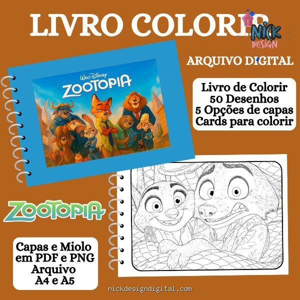 Zootopia - Livro de Colorir
