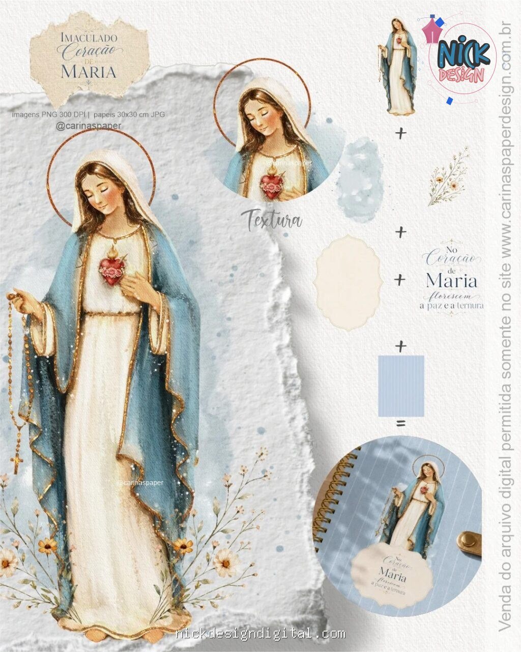 Ilustrações Imaculado Coração de Maria 2 - Imagem 6
