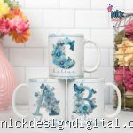 Alfabeto Azul Floral (Nick Design)