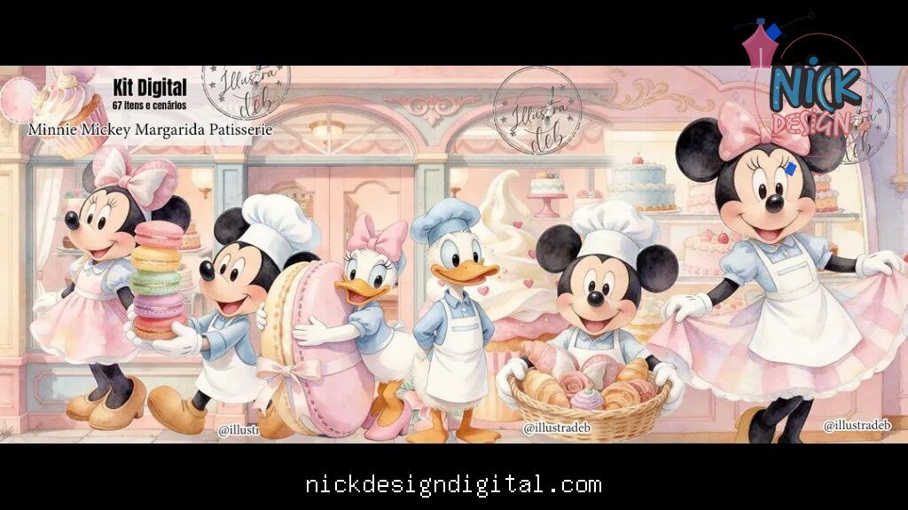 Minnie Mickey Margarida Patisserie - Kit Digital - Imagem 1