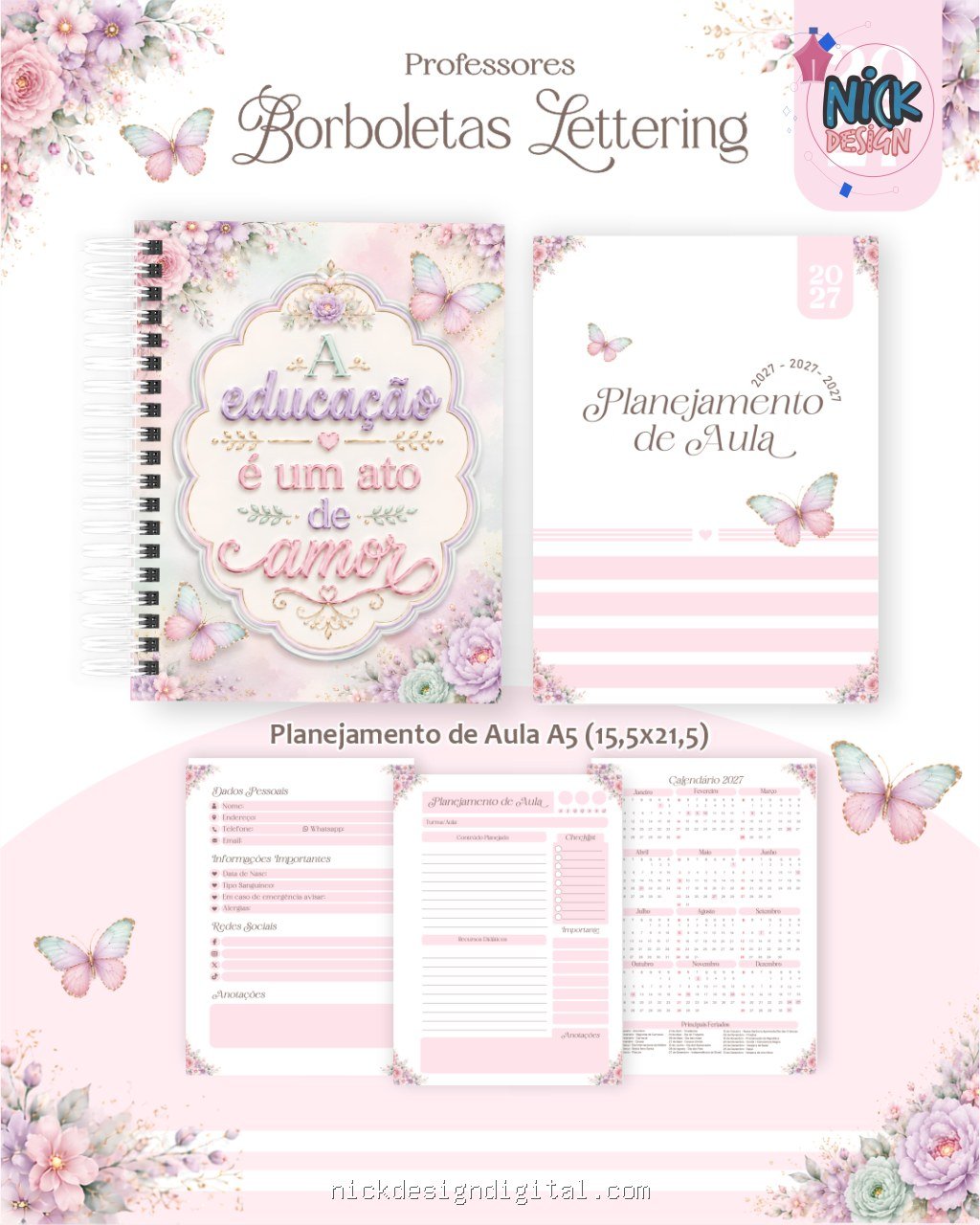 Borboletas Lettering 2027 - Professores - Imagem 7