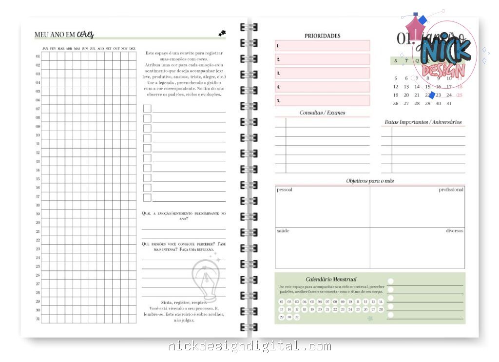 Miolo Planner Spring 2027 (Trilha de Papel) - Imagem 3