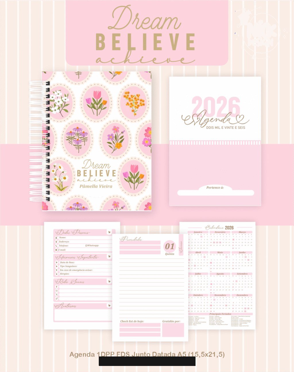Dream Believe Achieve - Agendas | Planners 2026 (Pamella) - Imagem 4