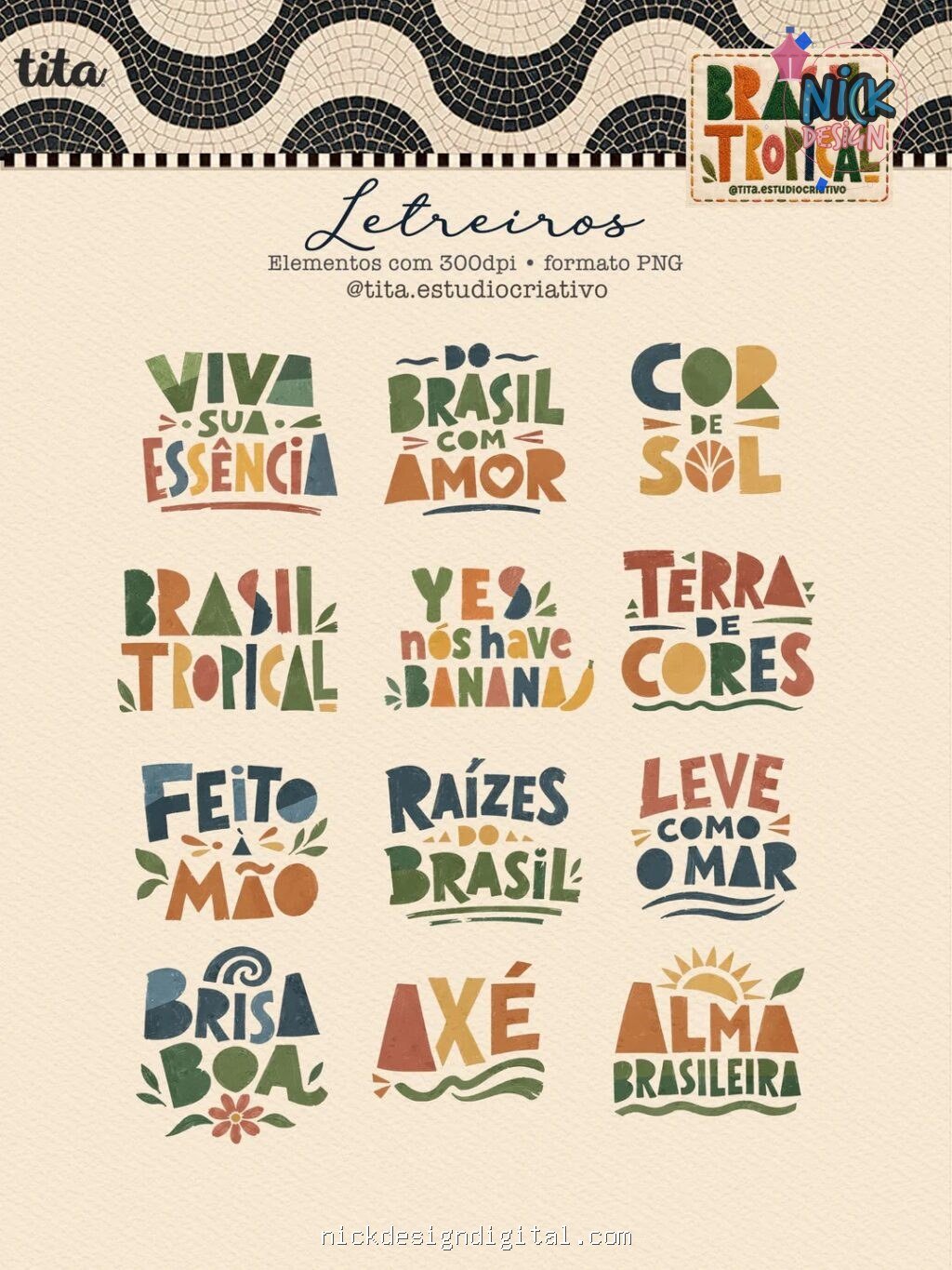 Brasil Tropical - Combão Ilustrações + Papéis (Tita) - Imagem 13