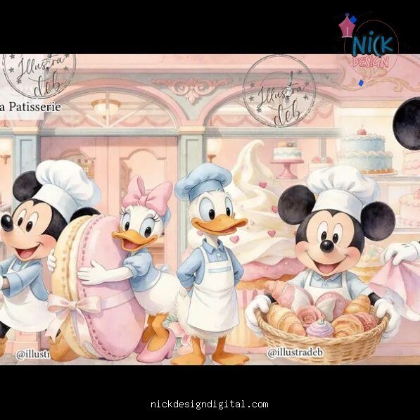 Minnie Mickey Margarida Patisserie – Kit Digital