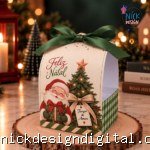 Caixa para Mini  Panetone - Natal