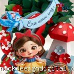 Branca de Neve - Topo de Bolo Cenário