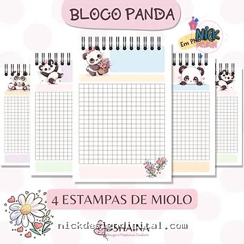 Miolo Bloco de Notas Panda (BShaina) - Imagem 1