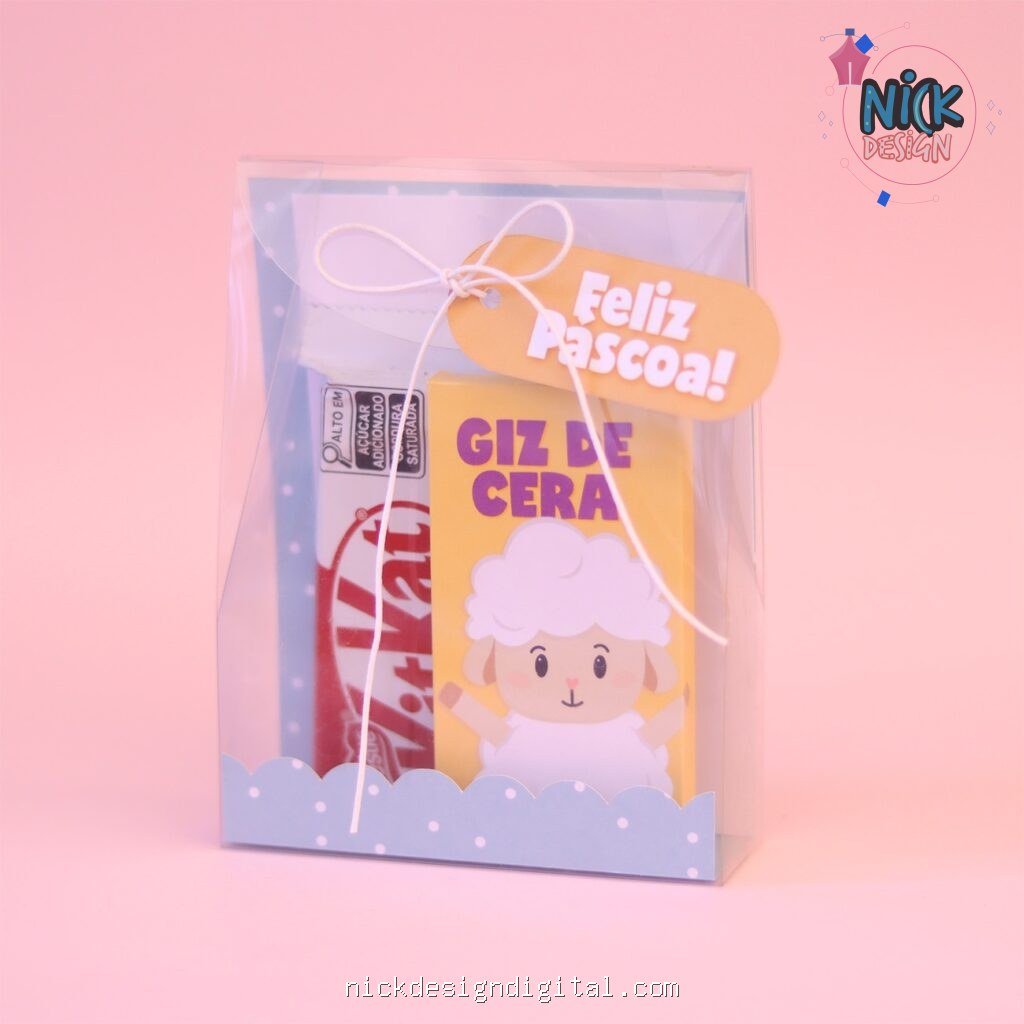 Duo Bolsinhas de Páscoa em Acetato com Kit para Colorir | Coelho e Cordeiro - Imagem 4
