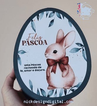 Caixa Oval 18cm - Páscoa
