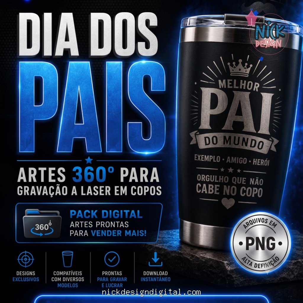 Dia dos Pais - 150 Artes Laser para Copo - Imagem 1