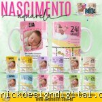 Nascimento em Aquarela - Artes Canecas