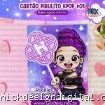 Cartão Pirulito KPOP #1 (Cabelinho Roxo)