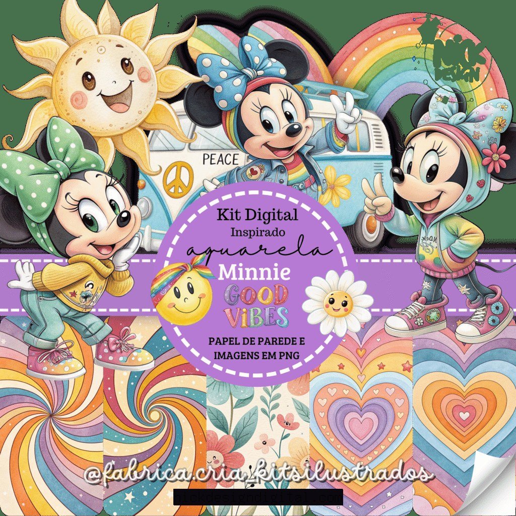 Inspirado Minnie Good Vibes - Kit Digital - Imagem 1