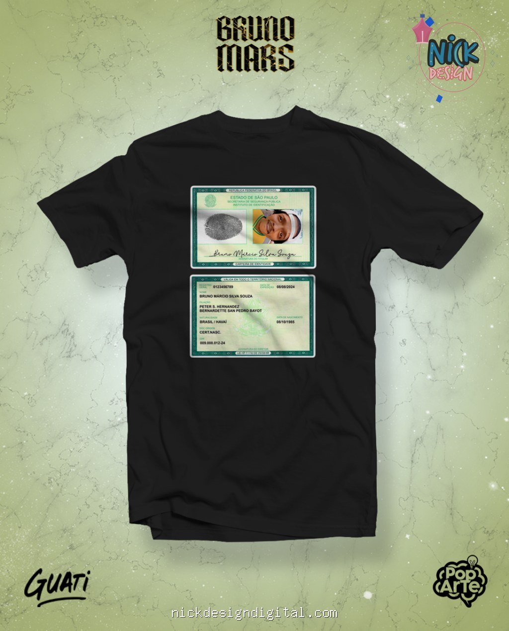 Bruno Mars - Artes para Camisetas - Imagem 4