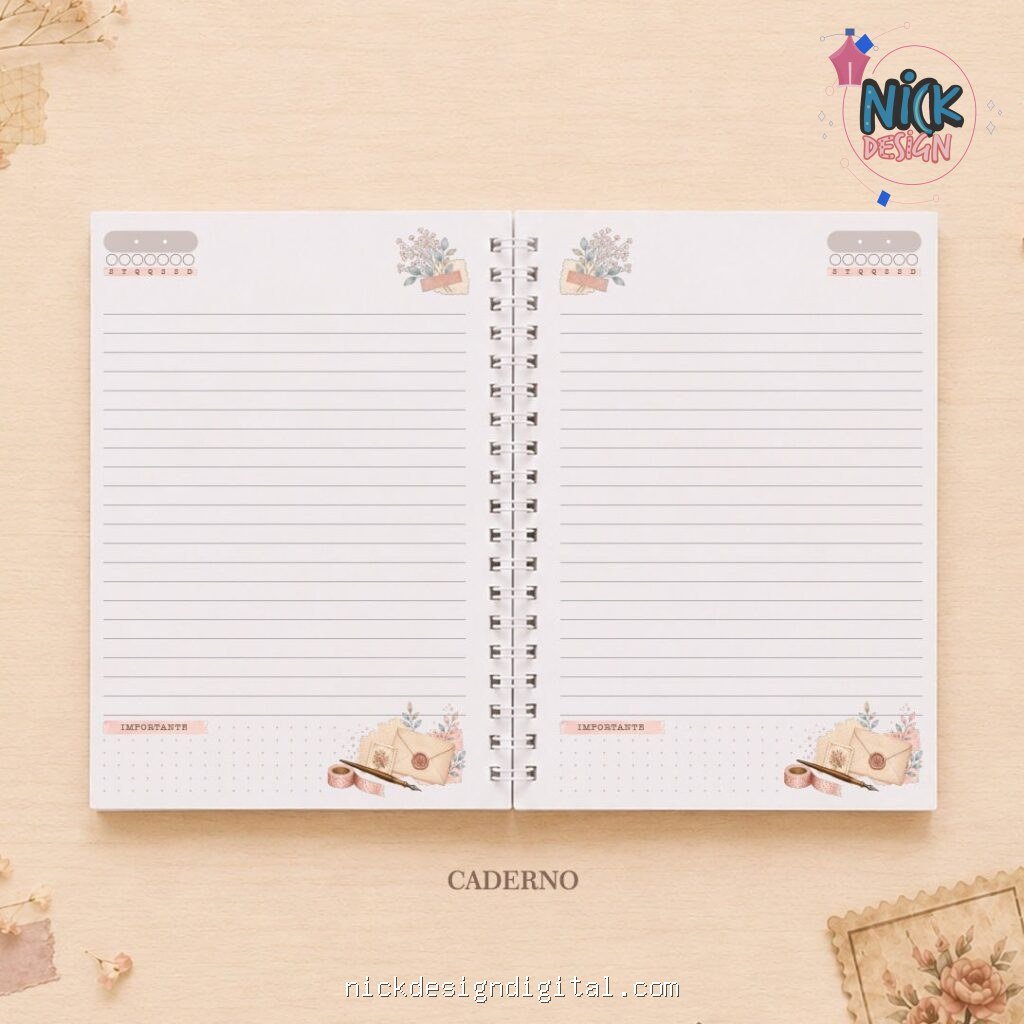 Coleção Cápsula – Cartas Vintage Agendas Caderno Bloquinho - Imagem 4