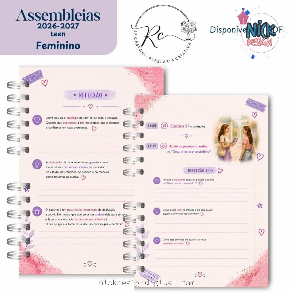 Caderno teen Feminino para as Assembleias 2026-2027 - Imagem 3