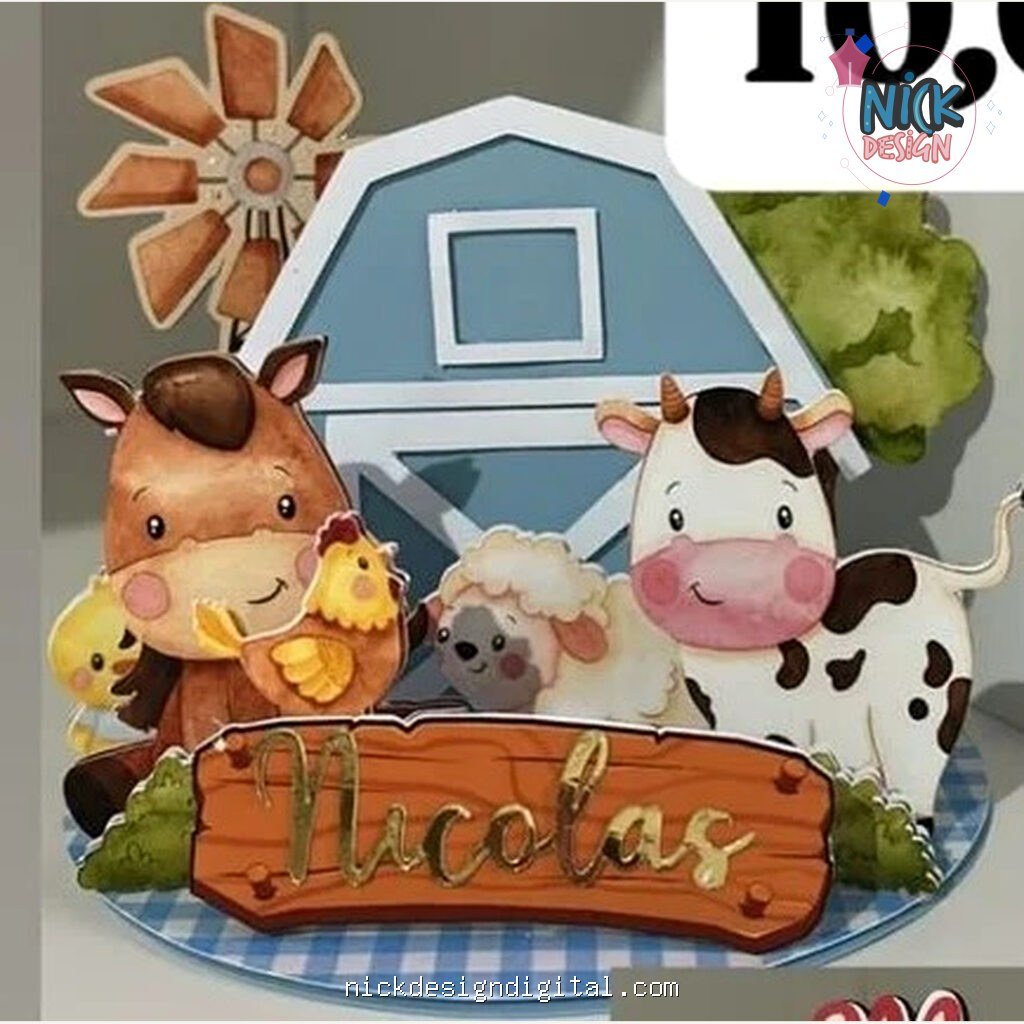 Fazendinha - Topo de Bolo Cenário - Imagem 1