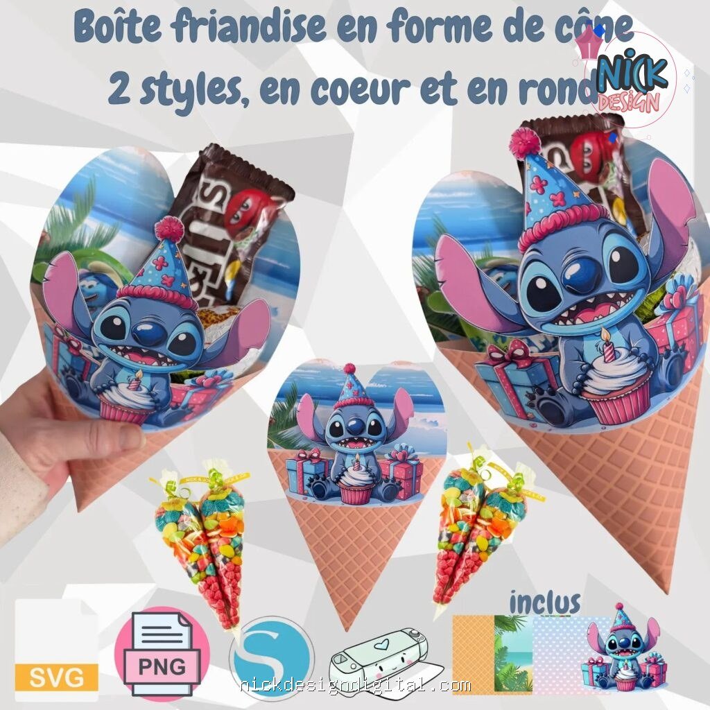 Molde Caixa de Doces - Formato de Cone - Imagem 1