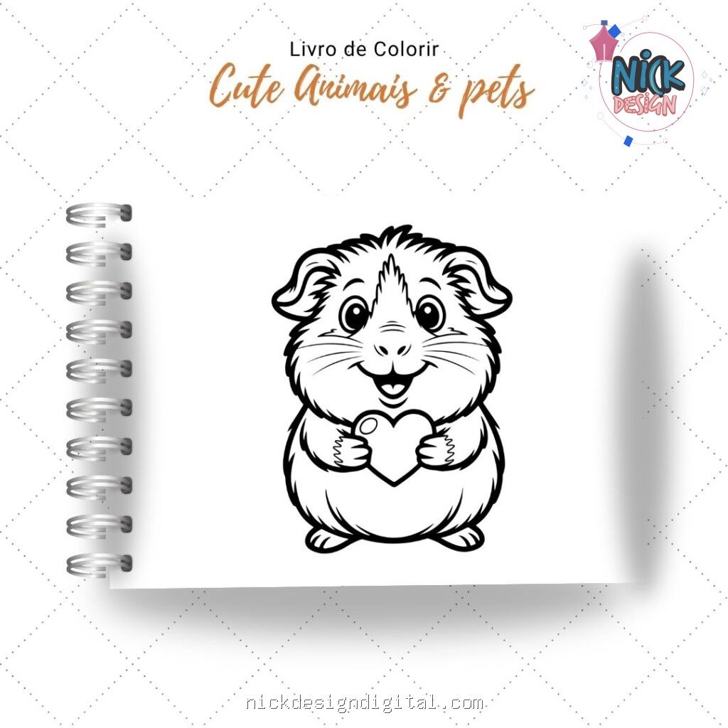Cute Animais & Pets - Livro de Colorir - Imagem 3