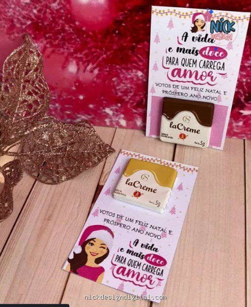 Cartão ROSA para Cacau Show ou Doces Natal