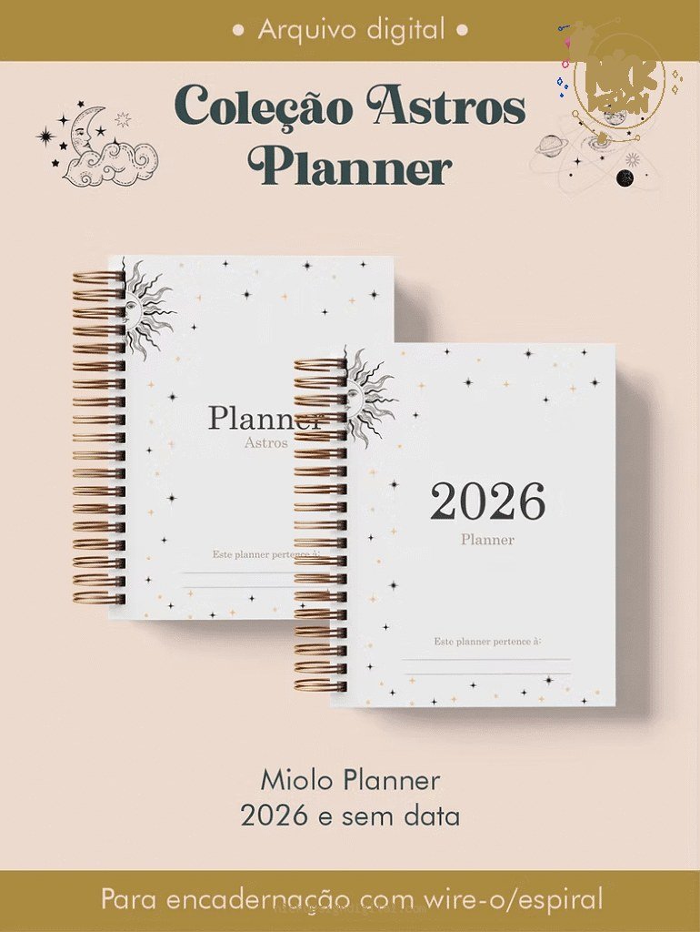 Miolo Planner Coleção Astros wire-o (Perfeito Miolo)