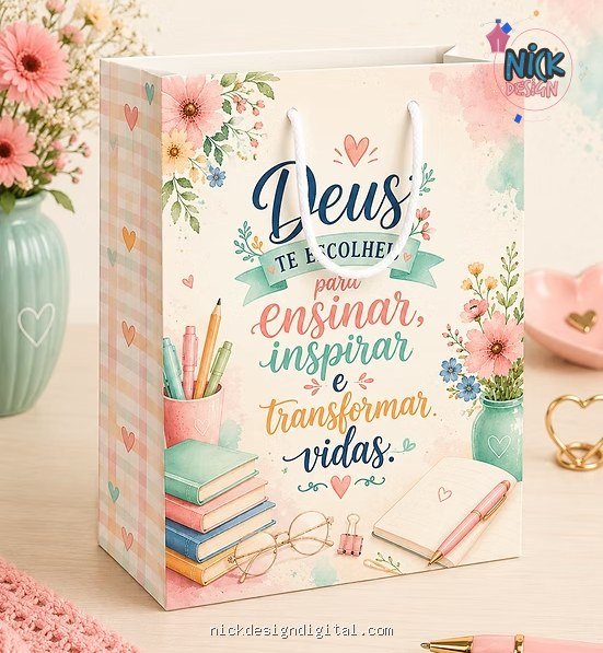 Pack encadernação – Dia dos professores – Rosa