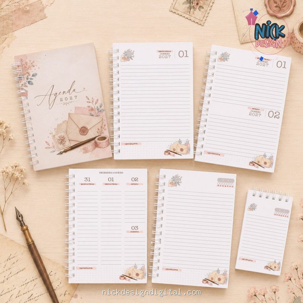 Coleção Cápsula – Cartas Vintage Agendas Caderno Bloquinho - Imagem 1