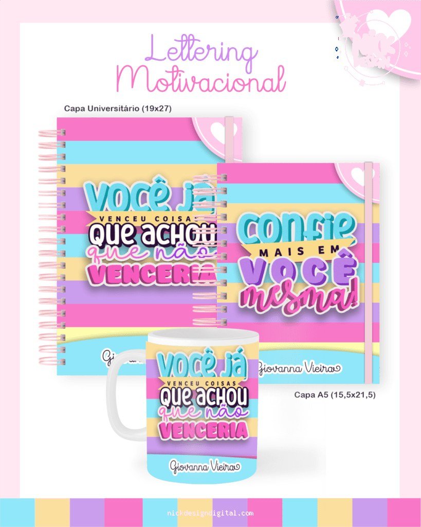Lettering Motivacional - Escolar Teen Adulto (Pamella)