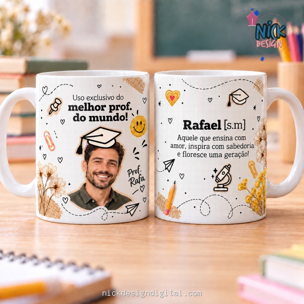 Rostinho melhor prof do mundo - Arte Avulsa Caneca (Nick Design) - Imagem 2