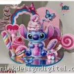 Stitch Confeiteiro - Topo de Bolo Cenário