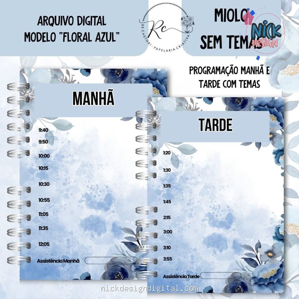 Caderno Assembeia de Circuito 2025/2026 – FLORAL AZUL S/TEMA (Re Castori) - Imagem 6