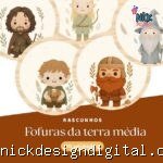 Fofuras da Terra Média - Kit 10 rascunhos para pintar/bordar plaquinhas de maternidade