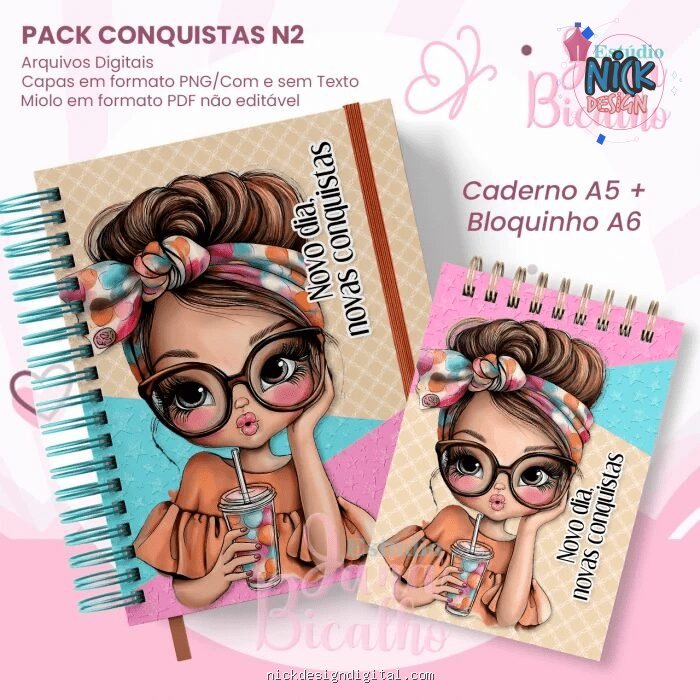 PACK Caderno Pautado A5+Bloquinho A6 – Conquistas N2 - Imagem 1