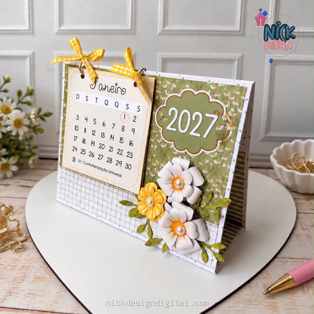 Calendário de Mesa Margaridas 2027 - Imagem 2