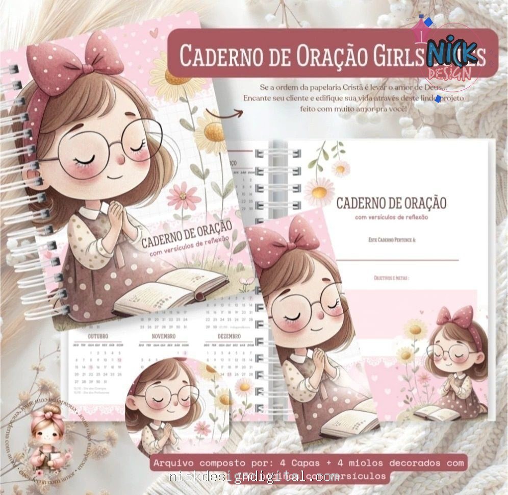 Kit Caderno de Oração Girls Cute