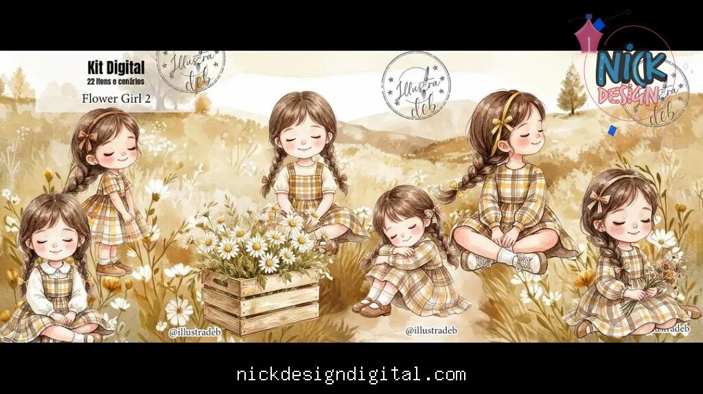 Flower Girl 2 - Kit Digital - Imagem 1