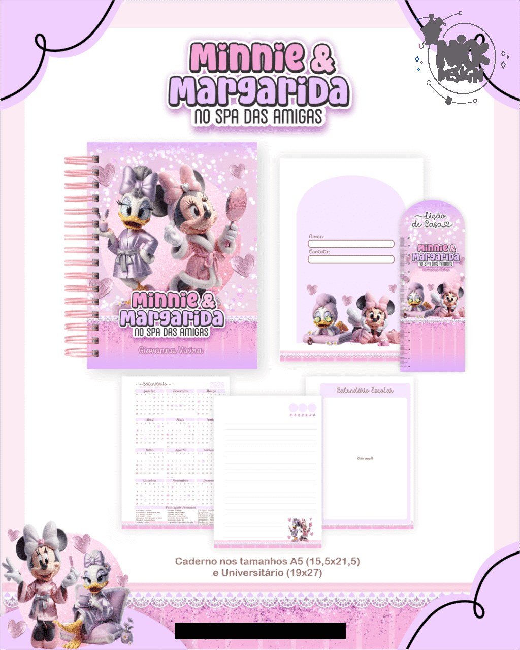 Minnie e Margarida - Escolar 1.0 2026 (Pamella) - Imagem 4
