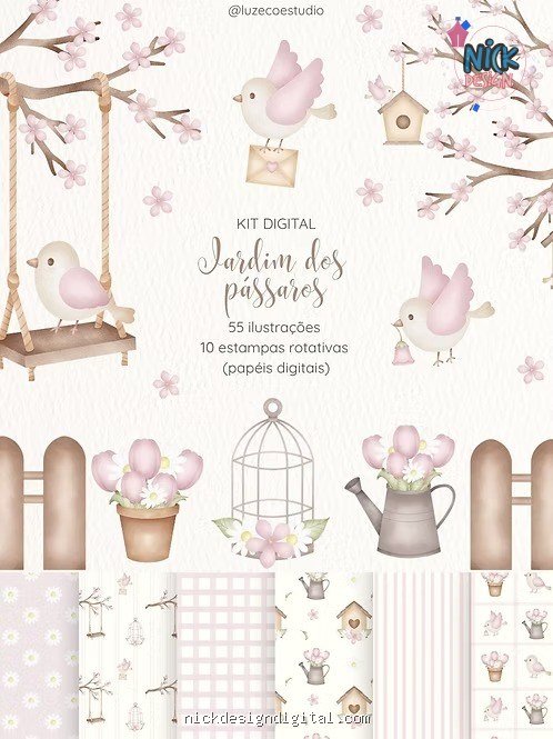 Jardim dos Pássaros Rosa - Imagem 1