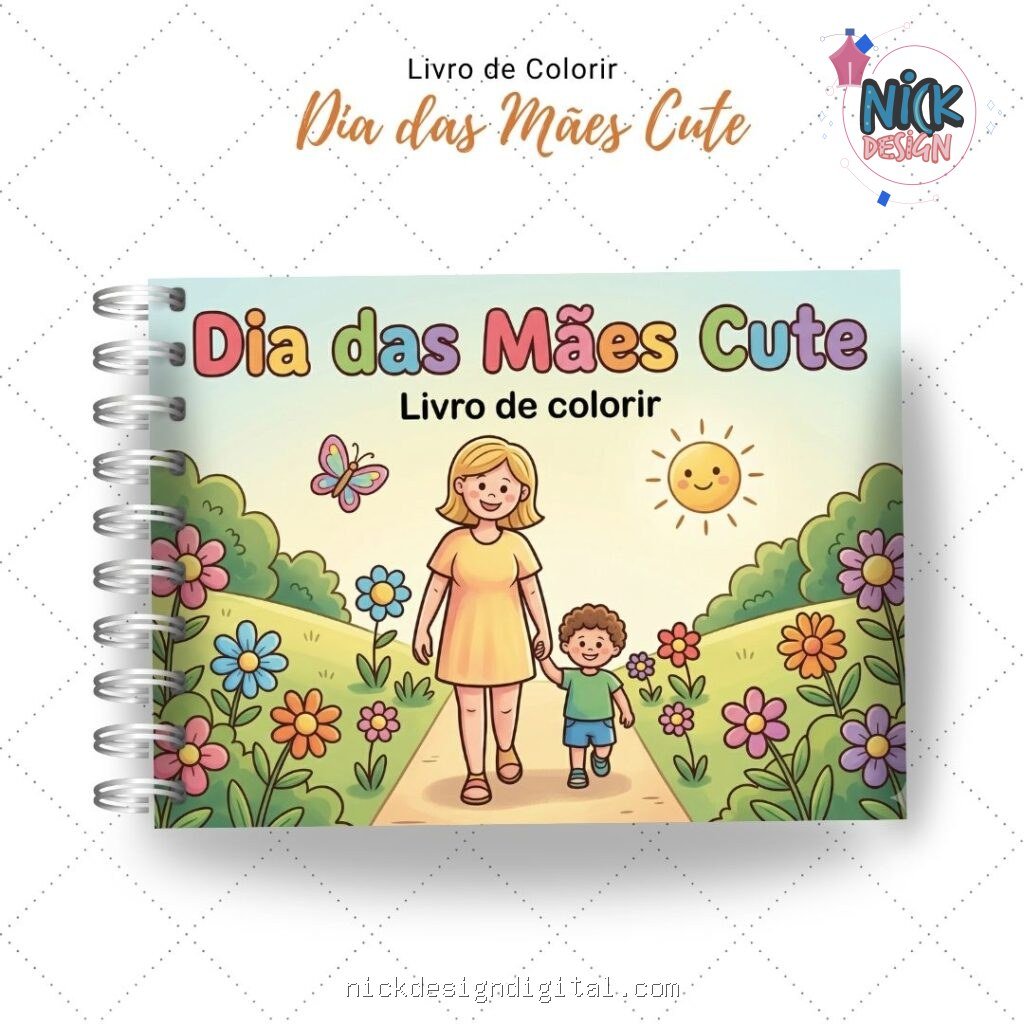 Dia das Mães Cute  - Livro de Colorir (Nick Design) - Imagem 2