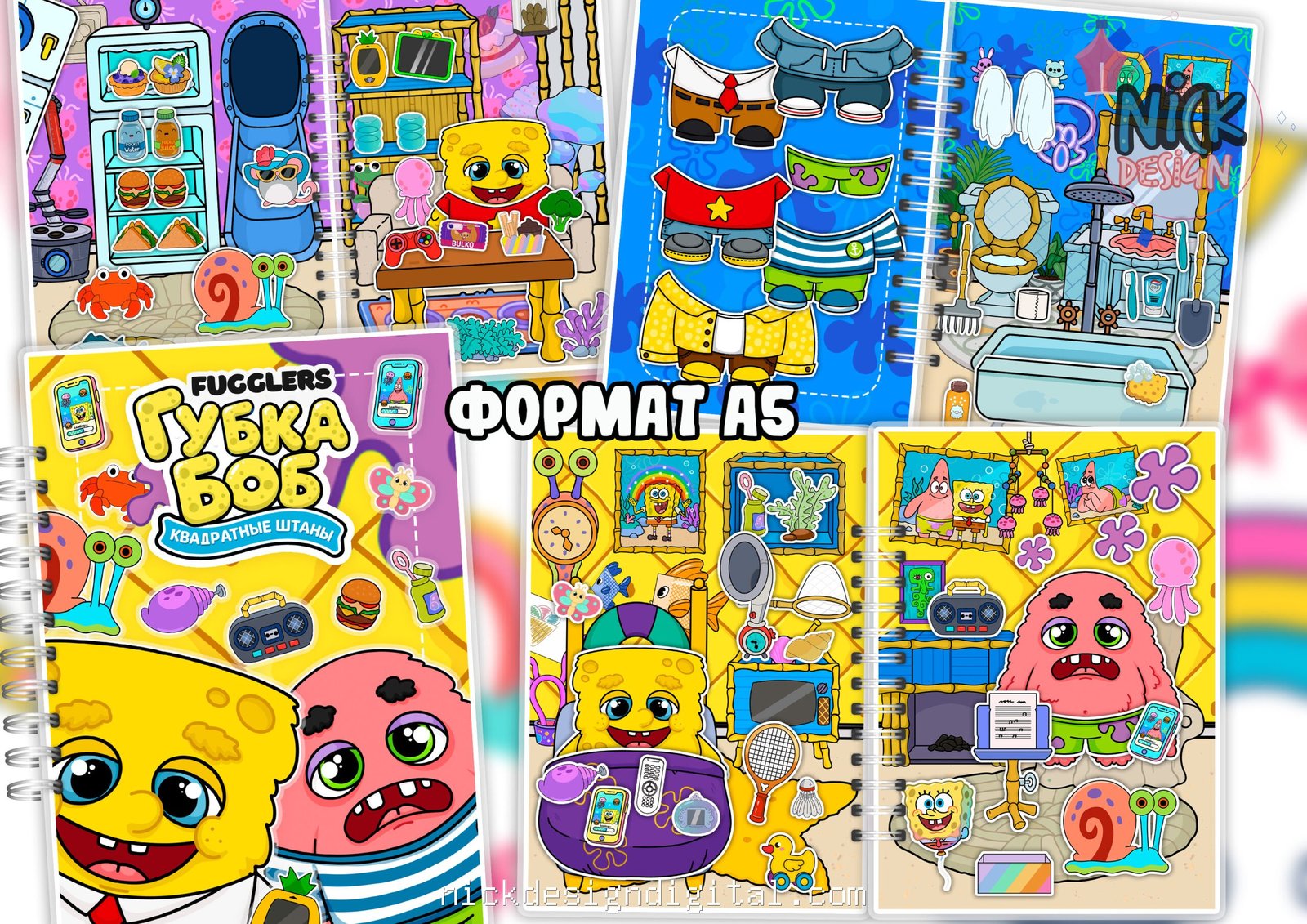 Fugglers Bob Esponja e Patricio - Livro Interativo
