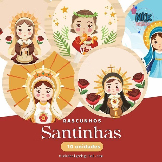Santinhas - Kit 10 rascunhos para pintar/bordar plaquinhas de maternidade - Imagem 1