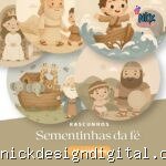 Sementinhas da fé - Kit 12 rascunhos para pintar/bordar plaquinhas de maternidade