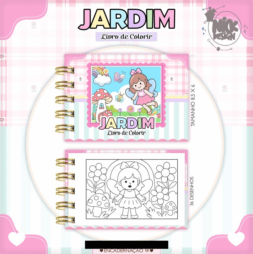 Jardim - Mini Livro Colorir (Lina) - Imagem 1