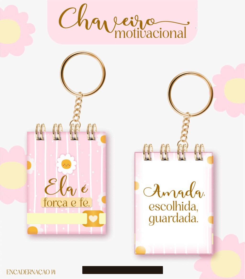 Chaveiro Motivacional Feminino (Lina) - Imagem 1