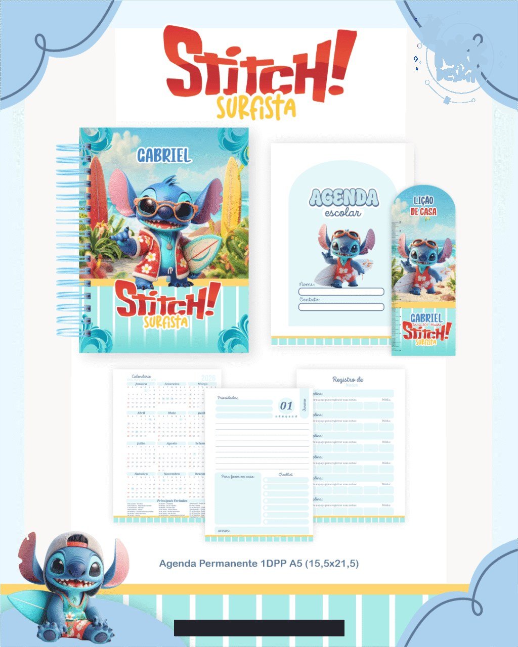 Stitch Surfista - Escolar 1.0 2026 (Pamella) - Imagem 2