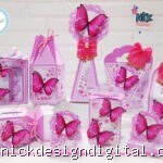 Borboleta Rosa - Kit Festa Pronta